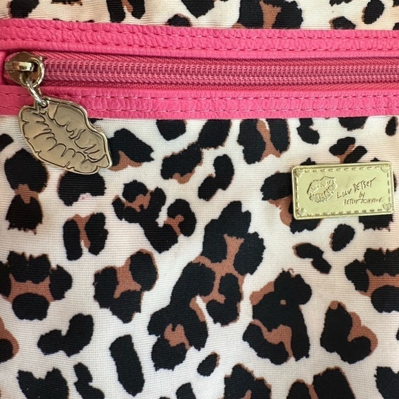 Betsey Johnson Leopard Print Pink Crossbody Bag Purse Handbag - Picture 3 of 8